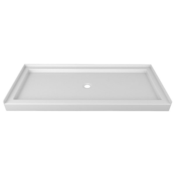 Valley Bath & Kitchen 7242SSTCD1 Acrylic Single Threshold Shower Base 72 x 42-in w/ Centre Drain - White