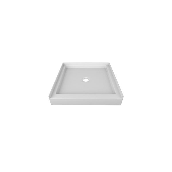 Valley Bath & Kitchen 3030SSTCD1 Acrylic Single Threshold Shower Base 30 x 30-in w/ Centre Drain - White