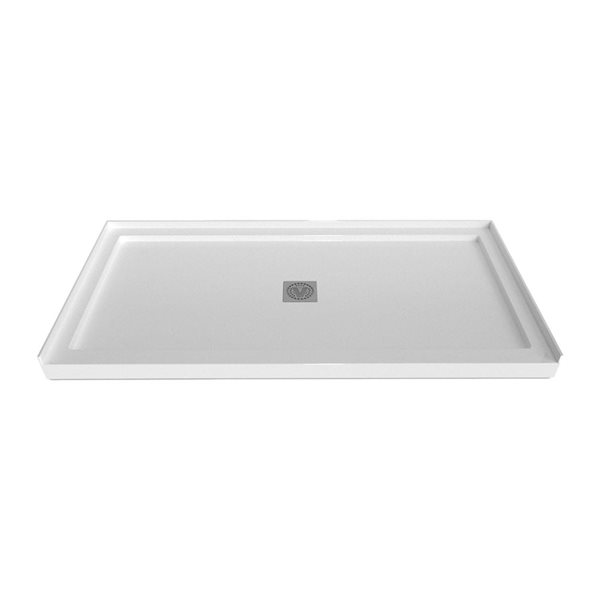Valley Bath & Kitchen 7236SSTSD1 Acrylic Single Threshold Shower Base 72 x 36-in w/ Centre Drain - White