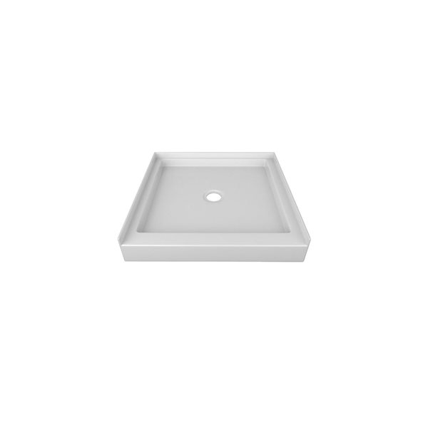 Valley Bath & Kitchen 3232SSTCD1 Acrylic Single Threshold Shower Base 32 x 32-in w/ Centre Drain - White