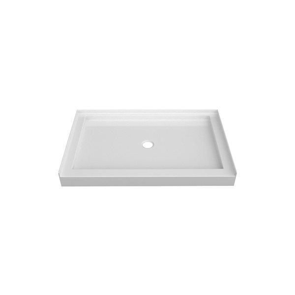 Valley Bath & Kitchen 4832SSTCD1 Acrylic Single Threshold Shower Base 48 x 32-in w/ Centre Drain - White
