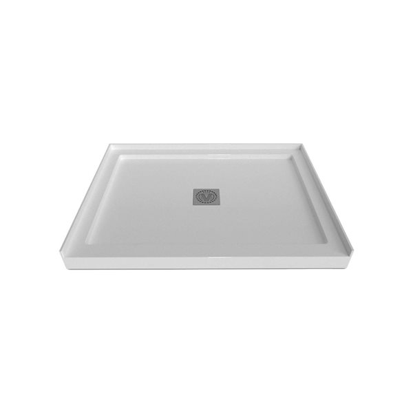 Valley Bath & Kitchen 4836SSTSD1 Acrylic Single Threshold Shower Base 48 x 36-in w/ Centre Drain - White