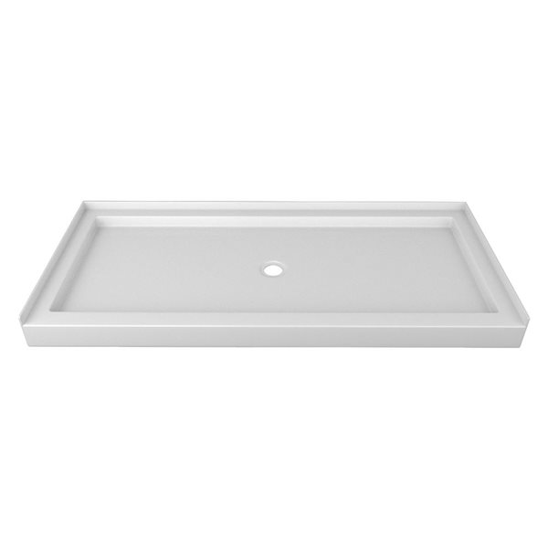 Valley Bath & Kitchen 7236SSTCD1 Acrylic Single Threshold Shower Base 72 x 36-in w/ Centre Drain - White