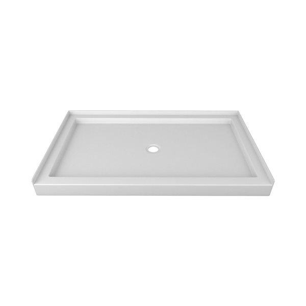 Valley Bath & Kitchen 6032SSTCD1 Acrylic Single Threshold Shower Base 60 x 32-in w/ Centre Drain - White