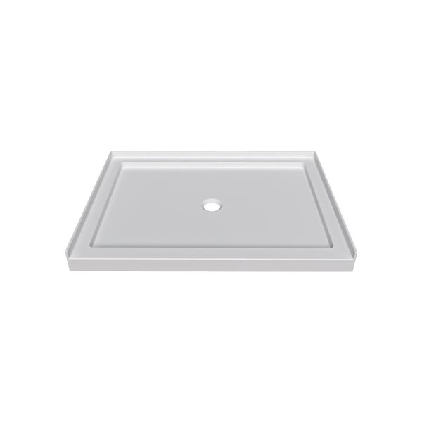 Valley Bath & Kitchen 4836SSTCD1 Acrylic Single Threshold Shower Base 48 x 36-in w/ Centre Drain - White