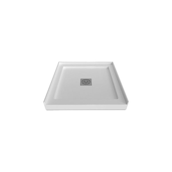 Valley Bath & Kitchen 3232SSTSD1 Acrylic Single Threshold Shower Base 32 x 32-in w/ Centre Drain - White