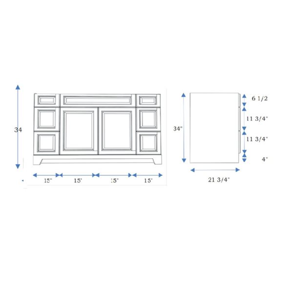 LUKX CB Vanity 60-in White Single Sink Bathroom Vanity with Sintered Stone Top