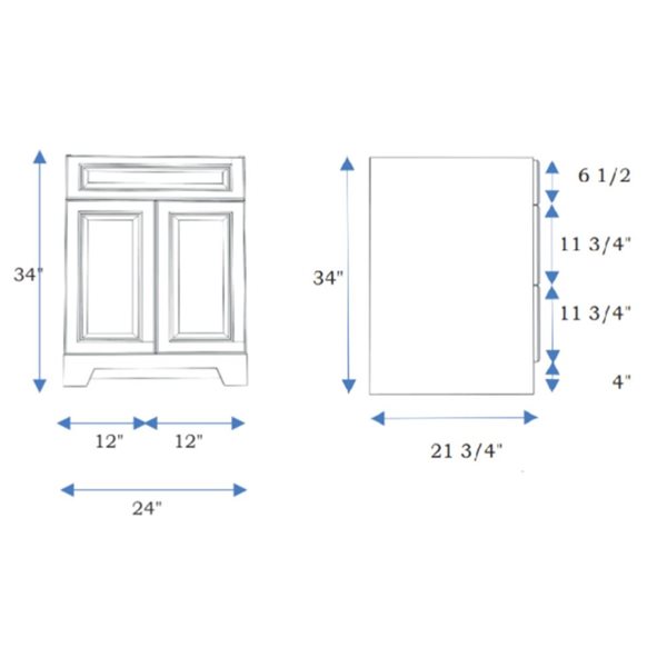 LUKX CB Vanity 24-in Gray Single Sink Bathroom Vanity with Sintered Stone Top