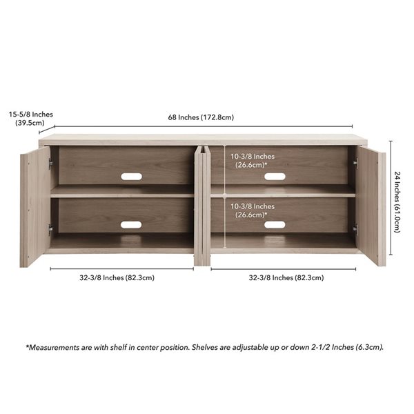 Hailey Home Kai TV Stand for TVs up to 75-in - Alder White