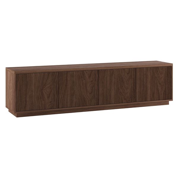 Hailey Home Hanson Fluted TV Stand for TVs up to 85-in - Satin Walnut
