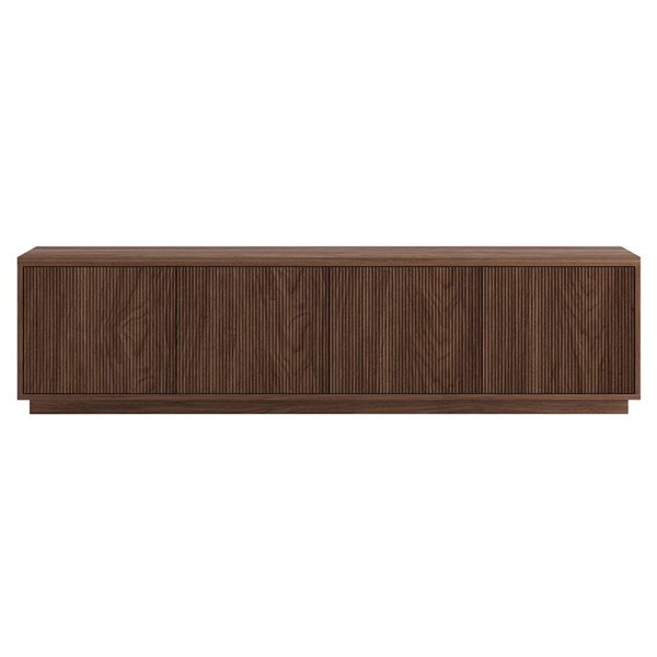Hailey Home Hanson Fluted TV Stand for TVs up to 85-in - Satin Walnut