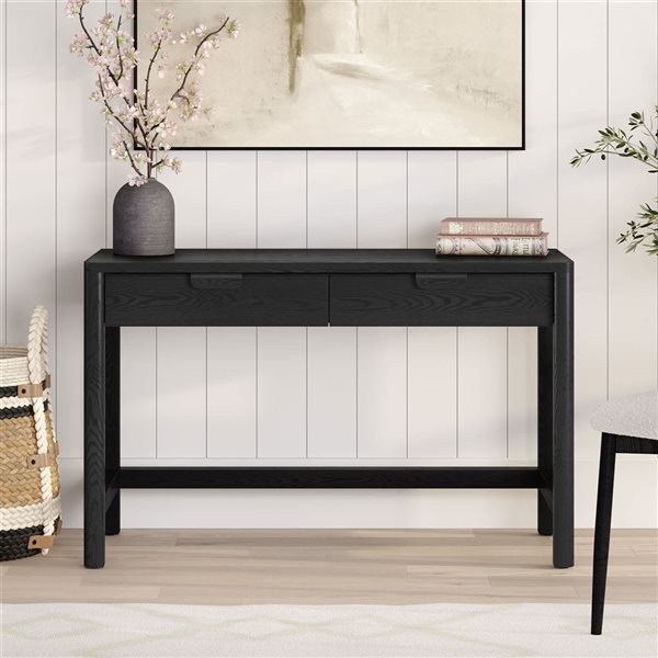Hailey Home Fern Wide Desk 48-in - Black Grain