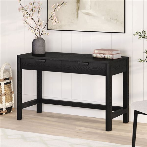 Hailey Home Fern Wide Desk 48-in - Black Grain