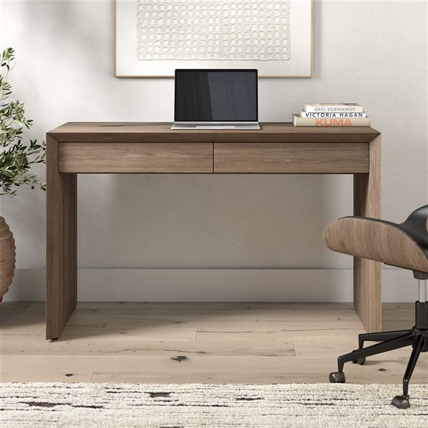 Hailey Home Pembroke Wide Desk 48-in - Antiqued Grey Oak