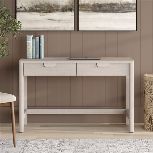 Hailey Home Fern Wide Desk 48-in - Alder White