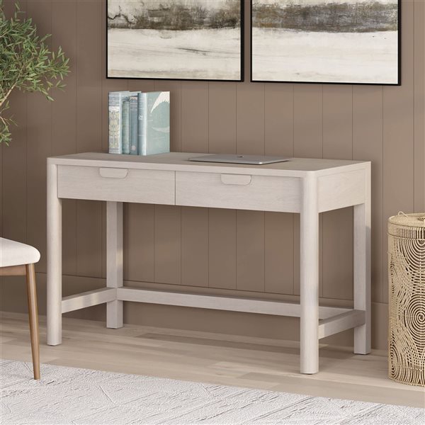 Hailey Home Fern Wide Desk 48-in - Alder White