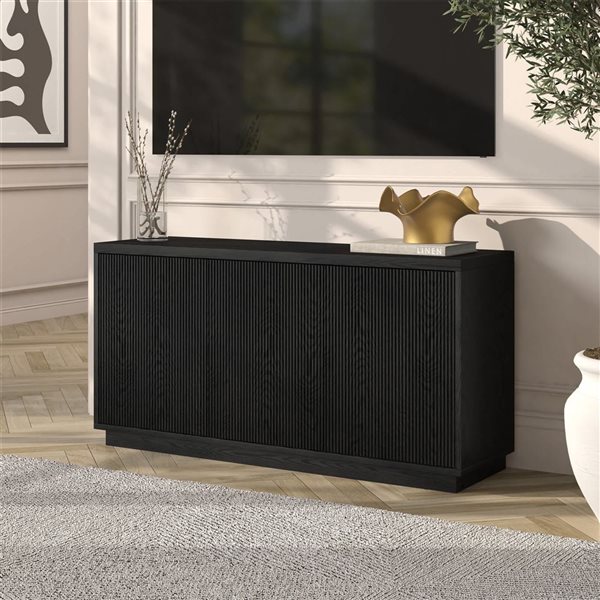 Hailey Home Hanson TV Stand for TVs up to 55-in - Black Grain