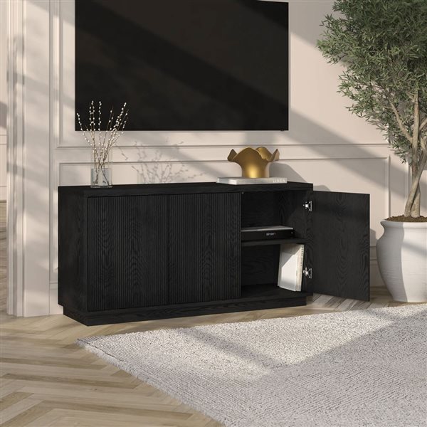 Hailey Home Hanson TV Stand for TVs up to 55-in - Black Grain