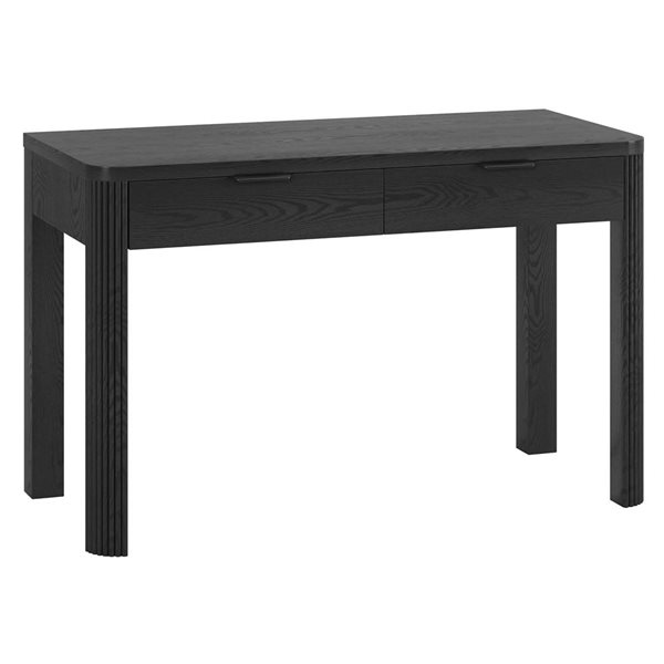 Hailey Home Lonsdale Wide Fluted Desk 48-in - Black Grain