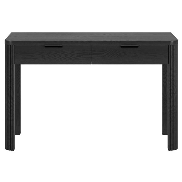 Hailey Home Lonsdale Wide Fluted Desk 48-in - Black Grain