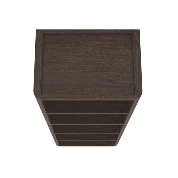 Manhattan Comfort Rivington Dark Walnut 28-in 5-Shelf Open Bookcase