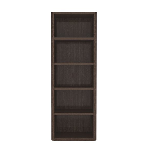 Manhattan Comfort Rivington Dark Walnut 28-in 5-Shelf Open Bookcase