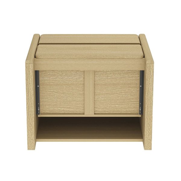 Manhattan Comfort Linda 2-Drawer Nightstand 24-in - Natural Oak