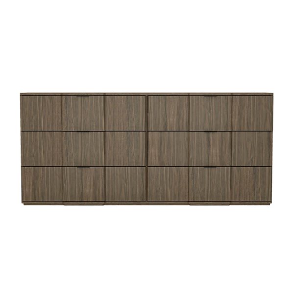 Manhattan Comfort Clive 6-Drawer Double Dresser 72-in - Walnut Brown