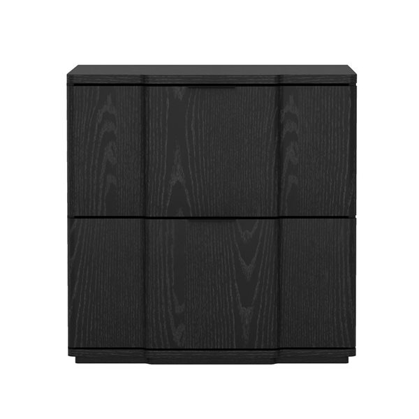 Manhattan Comfort Clive 2-Drawer Nightstand 22-in - Black