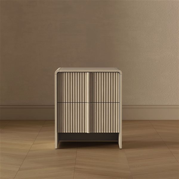 Manhattan Comfort Novara 2-Drawer Nightstand 22-in - Whitewashed Oak