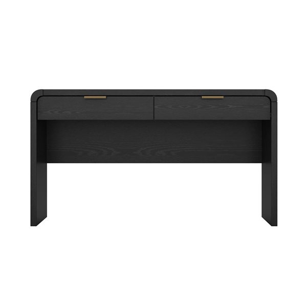 Manhattan Comfort Grace Black and Gold 54-in 2-Drawer Office Desk