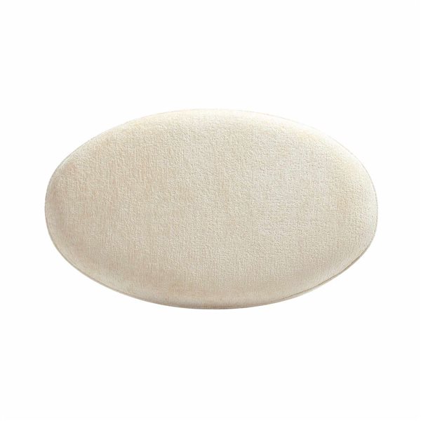 Manhattan Comfort Tribeca Chenille Upholstered Accent Ottoman - Cream