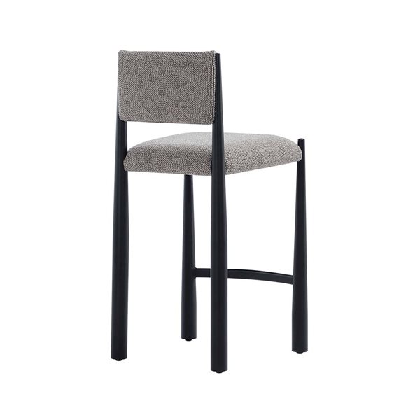 Manhattan Comfort Lennor Mushroom Boucle Upholstered Metal Counter Stool