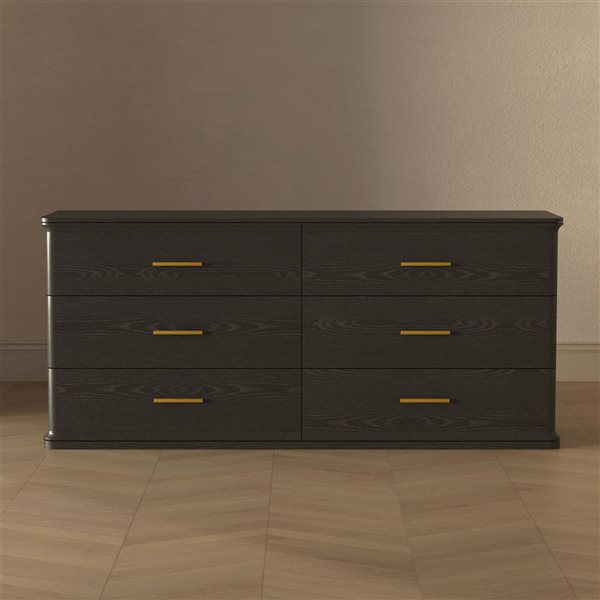 Manhattan Comfort Clifford 6-Drawer Double Dresser - Black