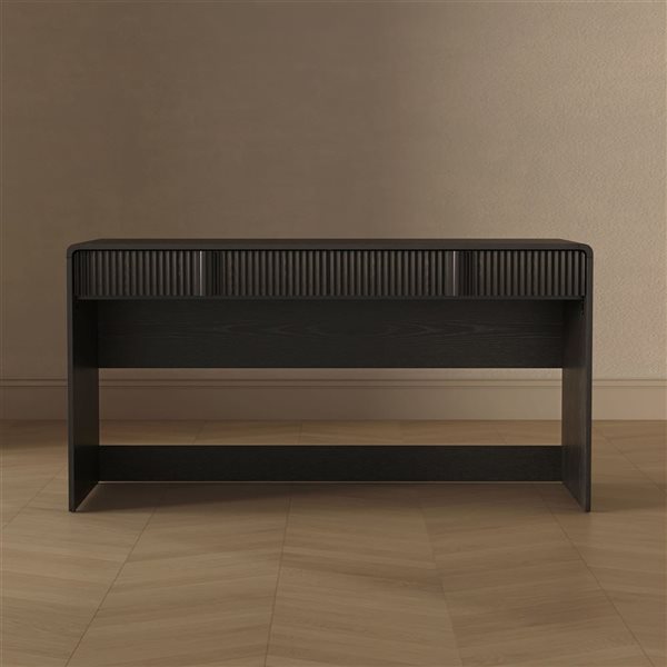 Manhattan Comfort Novara Black 60-in 2-Drawer Writing Desk