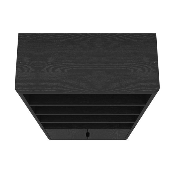 Manhattan Comfort Rivington Set of 2 Black 40-in 6-Shelf Bookcase Cabinet