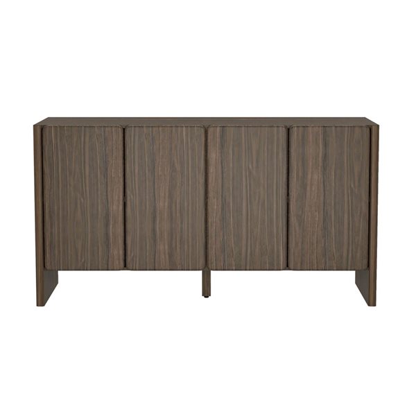 Manhattan Comfort Linda Walnut Brown 60-in 4-Door Sideboard