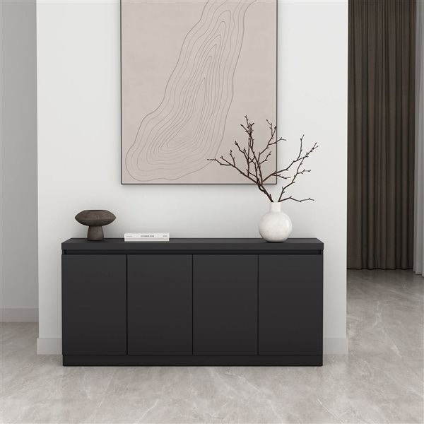 Manhattan Comfort Griffin Onyx 62-in 4-Door Sideboard