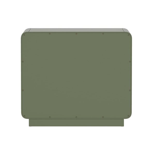 Manhattan Comfort Liora 3-Drawer Solid Wood Nightstand 28-in - Green