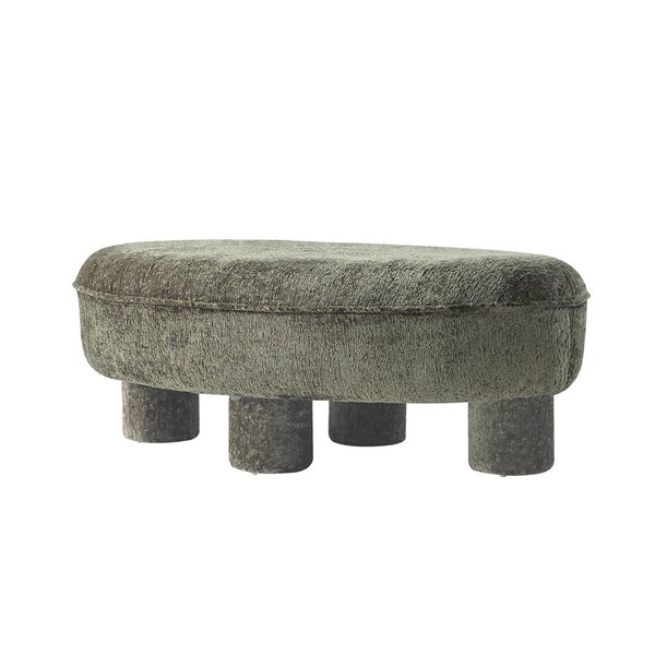 Manhattan Comfort Tribeca Chenille Upholstered Accent Ottoman - Olive Green