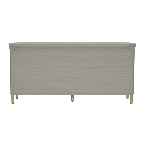 Manhattan Comfort Park 6-Drawer Solid Wood Double Dresser 68-in - Grey