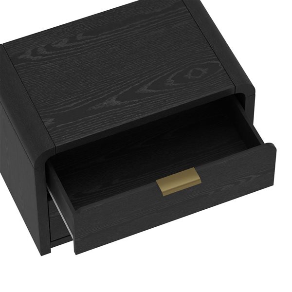 Manhattan Comfort Grace 2-Drawer Nightstand 28-in - Black and Gold