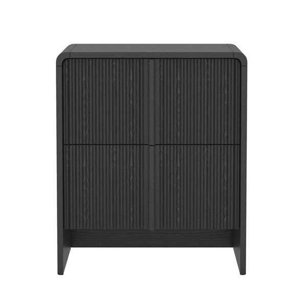 Manhattan Comfort Novara 2-Drawer Nightstand 22-in - Black