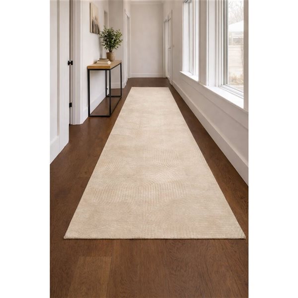 ECARPET Elion Contemporary Washable Rug - 2-ft 8-in x 8-ft - Cream