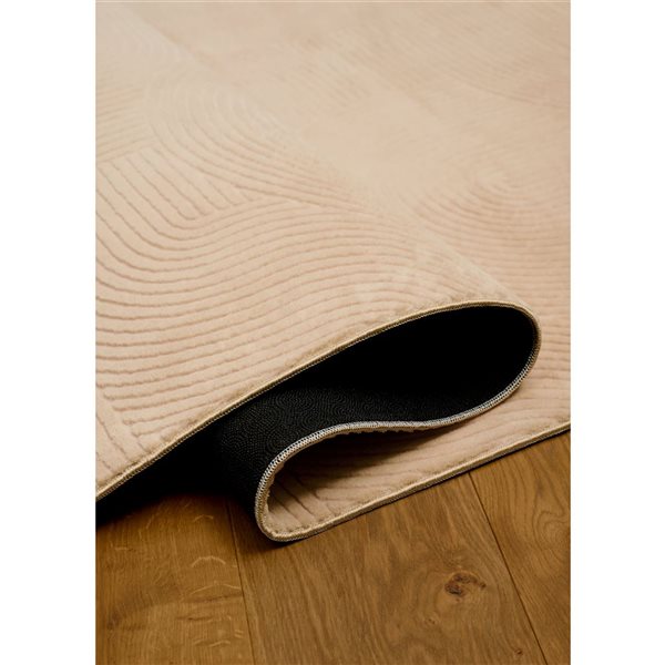 ECARPET Elion Contemporary Washable Rug 8 x 10-ft - Beige