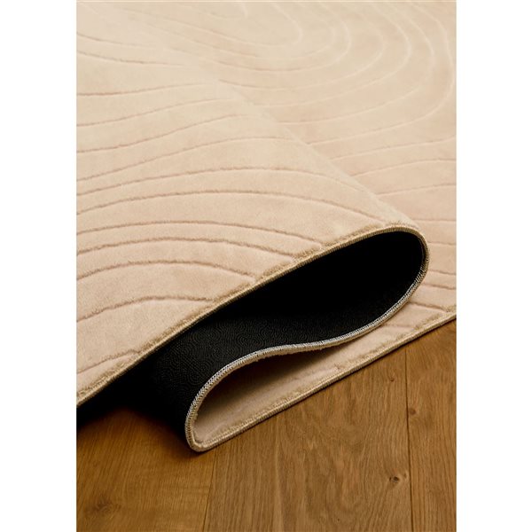 ECARPET Somos Contemporary Washable Rug 6-ft 7-in x 9-ft - Beige