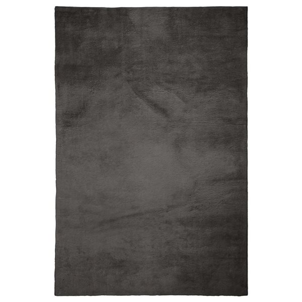 ECARPET Argo Plush Washable Rug - 6-ft 7-in x 9-ft - Charcoal