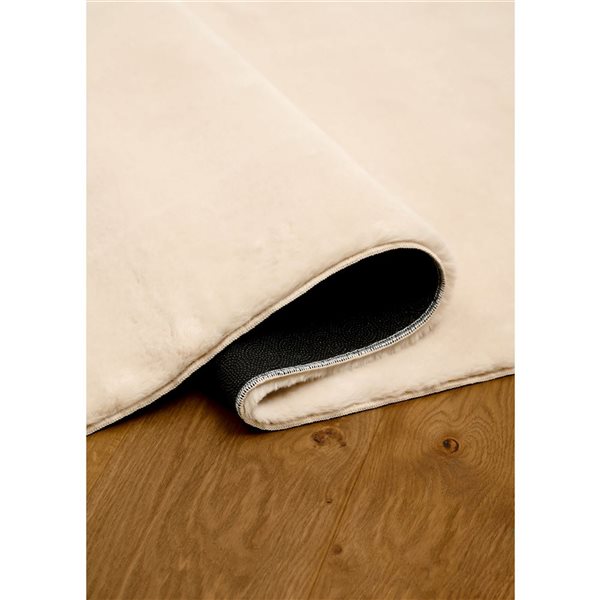 EECARPET Argo Plush Washable Rug - 6-ft 7-in x 9-ft - Beige