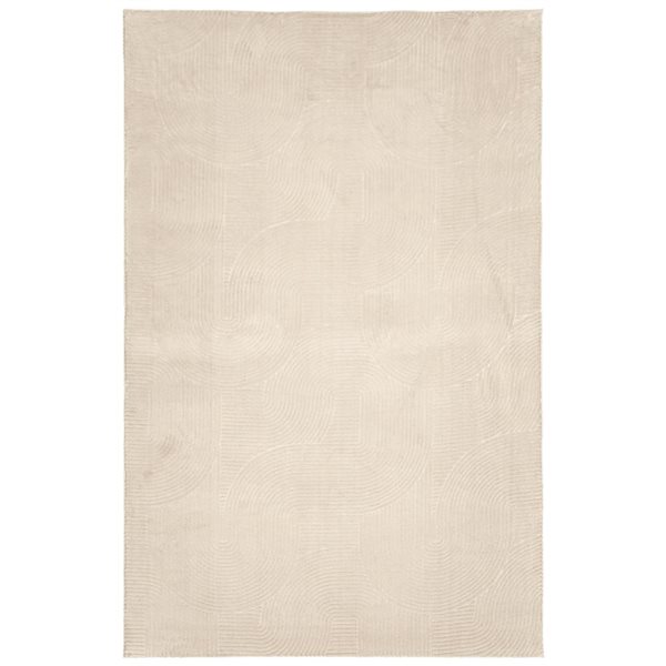 ECARPET Elion Contemporary Washable Rug 8 x 10-ft - Cream