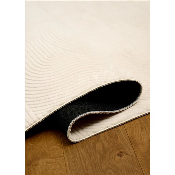 ECARPET Elion Contemporary Washable Rug 8 x 10-ft - Cream